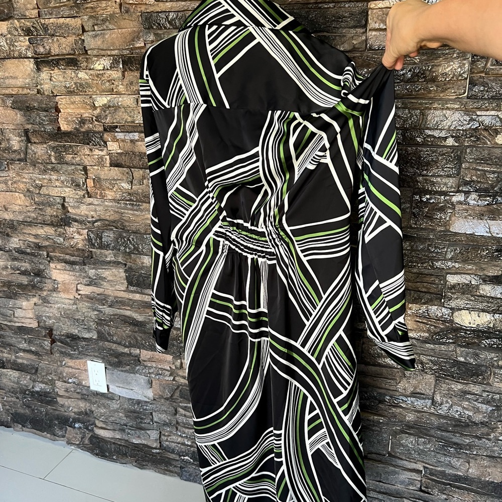 Worthington Black and Green Patterned Dress - Picture 7 of 10